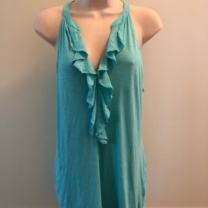 Lilly Pulitzer Blue Size L  Ruffle Neck Tank Top